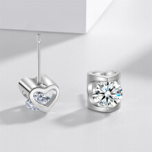 1ct Diamond Stud Earrings Real Pure Solid 925 Sterling Silver Jewelry Female Earrings Bijoux Gift
