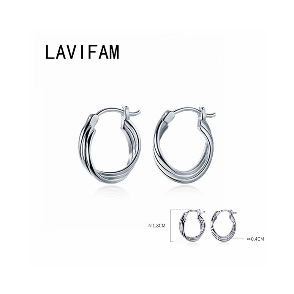 Three Layers Twist Hoop Earrings For Women Real 925 Sterling Silver Minimalist Circle Earing S925 Silver Fine Jewelry