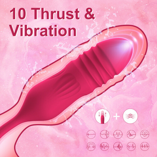 Rose Sucking Toy Vibrator with Thrusting Vibrating Egg for Women 2