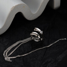 F.I.N.S 1PC Hyperbole Real S925 Sterling Silver Ear Clip Double-Layer Zircon Long Chain Tassel Ear Bone Earcuff Catilage Jewelry