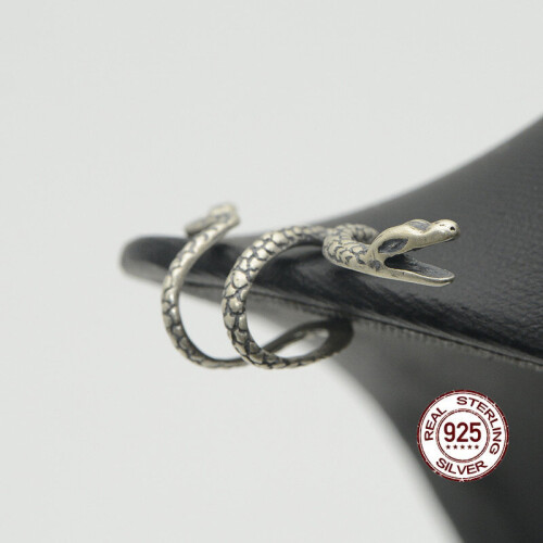 HelloLook 925 Sterling Silver Snake Earcuff without Piercing Gothic Ear Cuff Cilp On Earrings 2