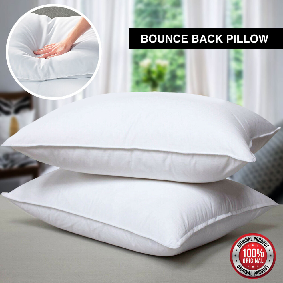 (Bounce Back Pillows Pair) Egyptian Cotton Memory Foam Pillows Pack of 2 Pillows Bounce Back Firm Stripe Pillows Pair