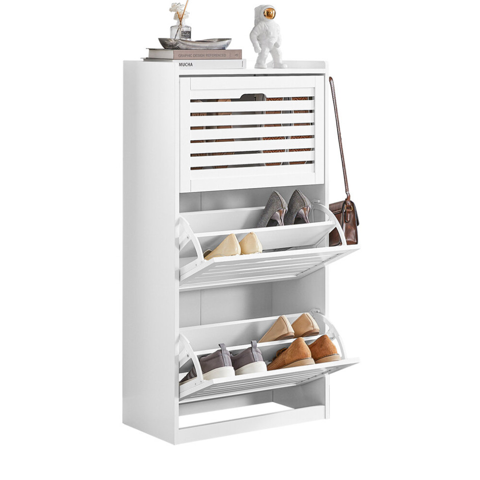 SoBuy FSR108-W, 3 Drawers Shoe Cabinet Shoe Rack Shoe Storage Unit