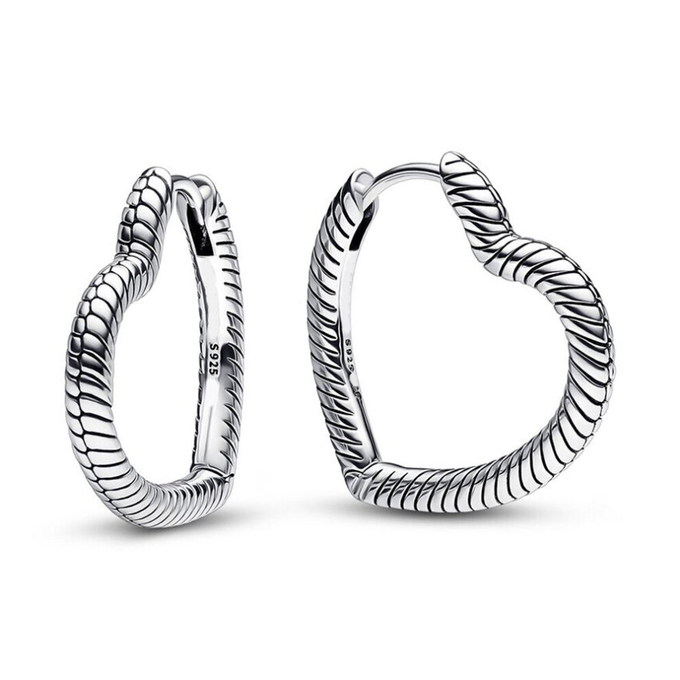 925 Sterling Silver Moments Heart Charm Hoop Earrings For Women Gift Diy Jewelry Multicoloured