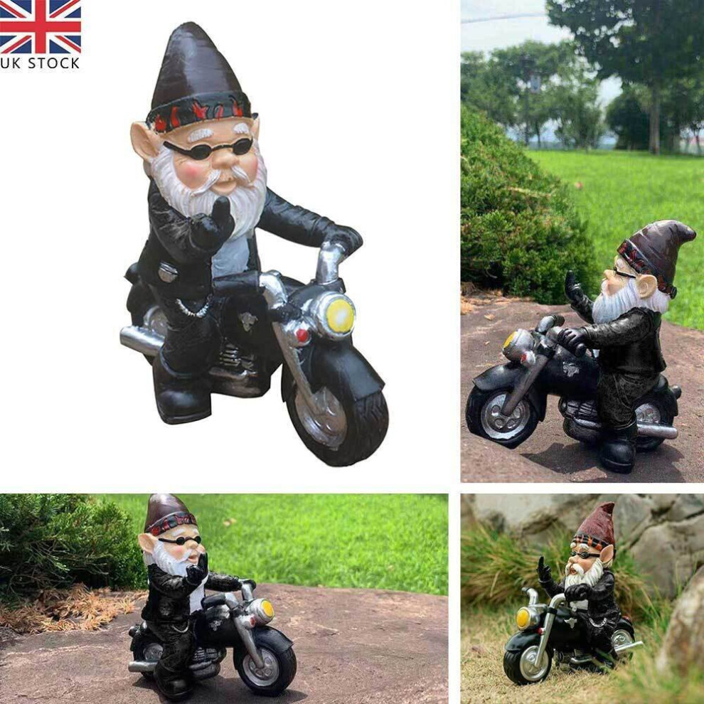 Have one to sell? Sell it yourself Dwarf Motorcycle Statues Ornaments Garden Gnomes Crafts Home Cool Decor