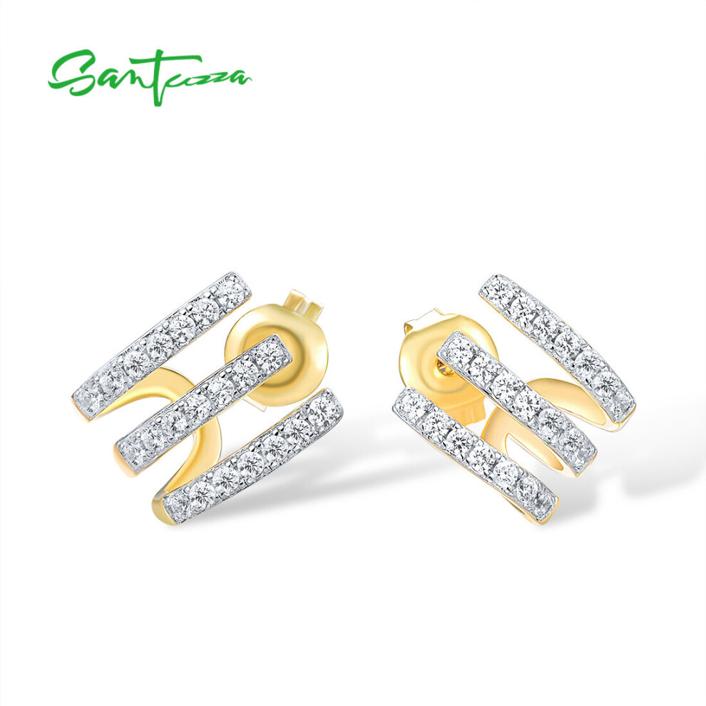 925 Sterling Silver Stud Earrings For Women Sparkling Cubic Zirconia Fine Party Jewelry-image-OPC-PBS9KQQ-NEW