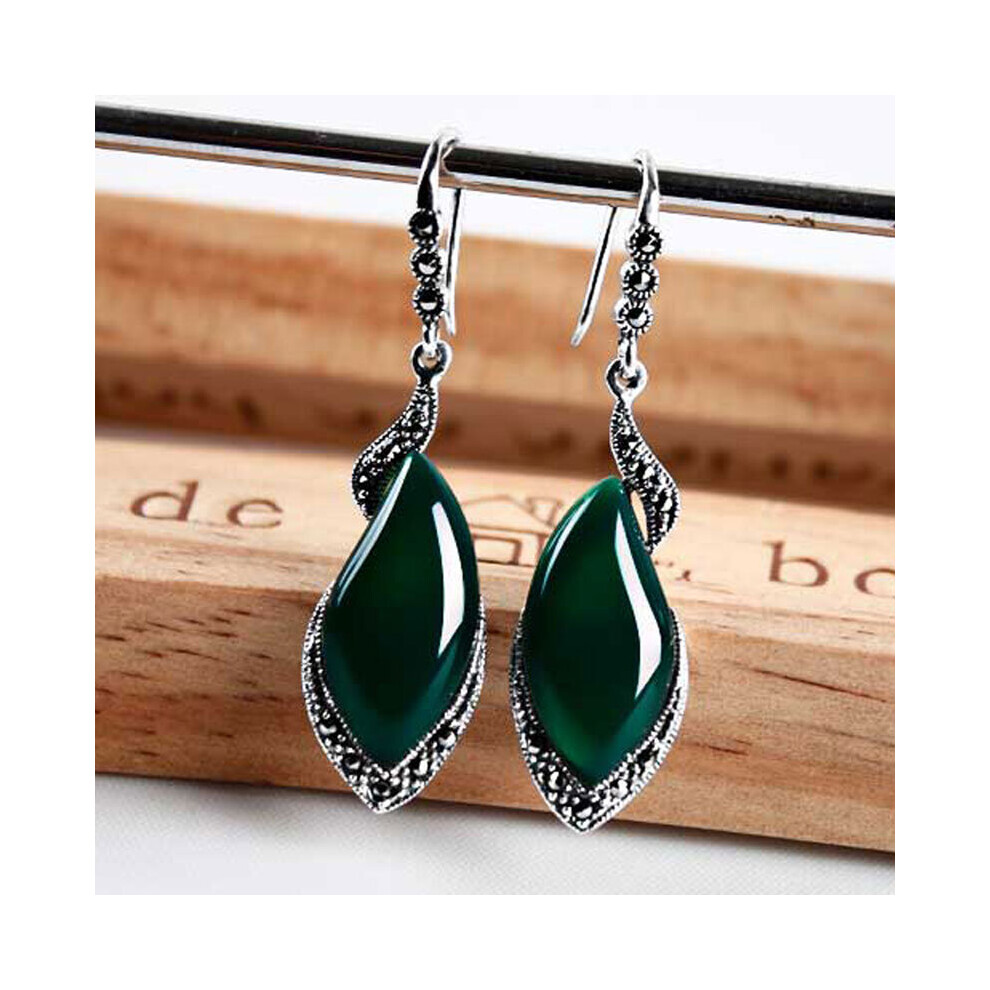 Retro Natural Garnet Drop Earrings For Women Vintage 100% 925 Silver Sterling Ruby Gemstones Long Earring Jewelry-image-OPC-PBS9KR8-NEW