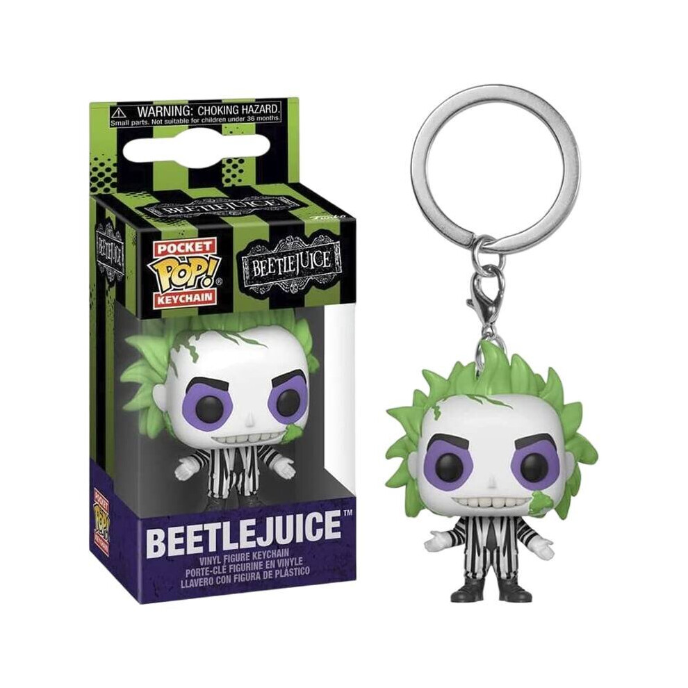 Keychain Figure Beetlejuice Toy Bag Pendant Doll Horror Decor Collection Gift