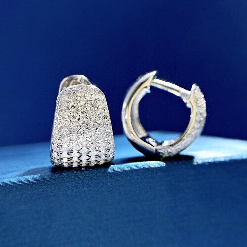 Neymar's Same Full-diamond Close-set Earrings 925 Silver Light Small High-grade Earrings 1