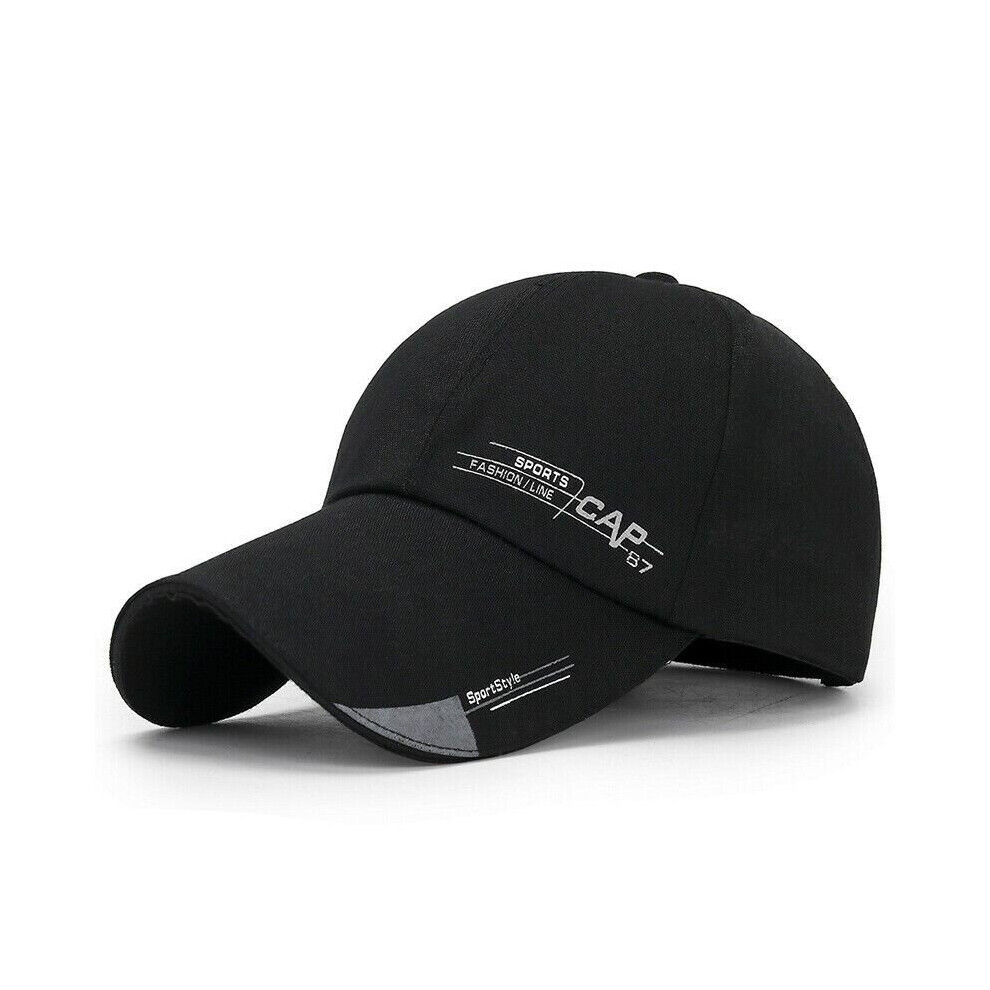 (CAP-Black) Casual Adjustable Unisex Summer Baseball Cap Black Sports Hat Sport Men Women
