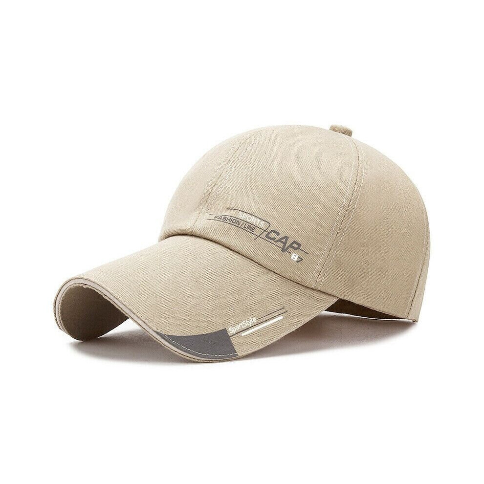 (CAP-Khaki) Casual Adjustable Unisex Summer Baseball Cap Black Sports Hat Sport Men Women