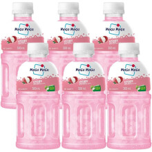 ( Pack Of 6) Mogu Mogu Lychee Juice with 25% NATA De Coco