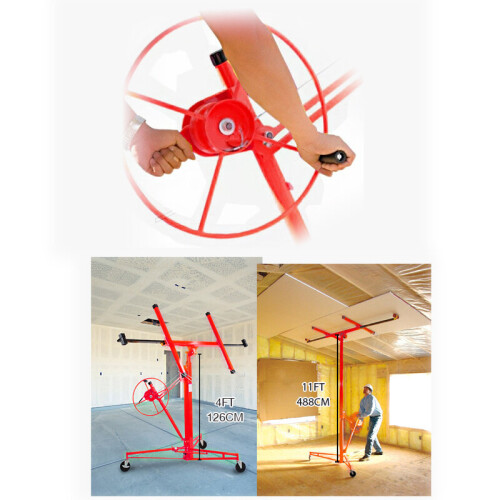 Living And Home (Red) 16FT Rolling Drywall Lifter Panel Hoist Jack Tool 2