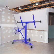 (Blue) 16FT Rolling Drywall Lifter Panel Hoist Jack Tool
