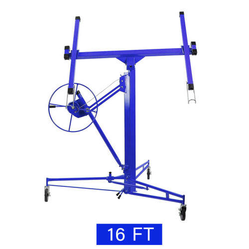 Living And Home (Blue) 16FT Rolling Drywall Lifter Panel Hoist Jack Tool 2