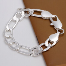 925 Sterling Silver Bracelet Jewelry charm Men Women Chain 6/8/10/12MM Bracelets noble nice link