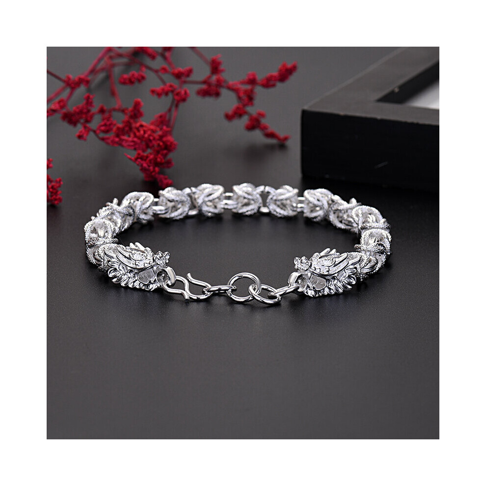 Evil Eye Bracelet 925 Sterling Silver Dragon Bracelet For Men