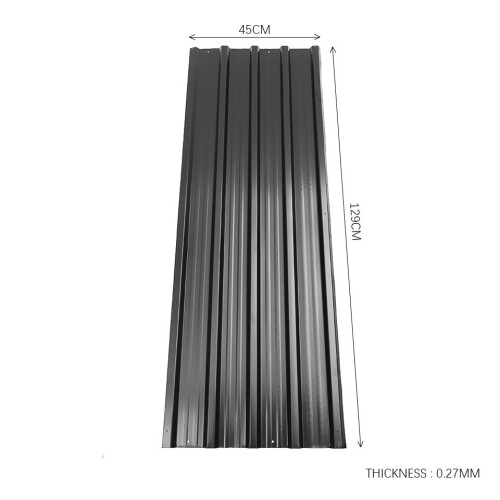Living And Home 12x Black Cladding Galvanized Roof Sheets Metal Profile Corrugated Roofing Sheet 1