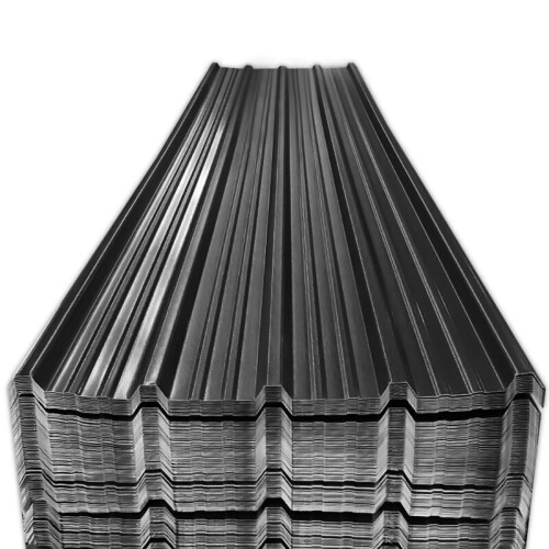 Living And Home 12x Black Cladding Galvanized Roof Sheets Metal Profile Corrugated Roofing Sheet