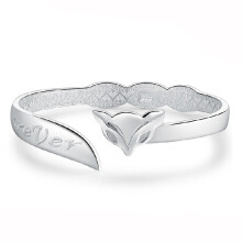 S925 Silver Fox Love you forever Adjustable Bracelet Bangle For Women Girl Lady Wedding Birthday Gift