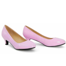 (Pink Patent, UK 10) Womens Mens Drag Queen Crossdresser Low Kitten Heel Court Shoes Plus Sizes 9-12