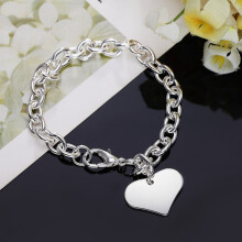Men's & Women's 925 Sterling Silver Bracelet Silver Charm Bracelet Jewelry Gift