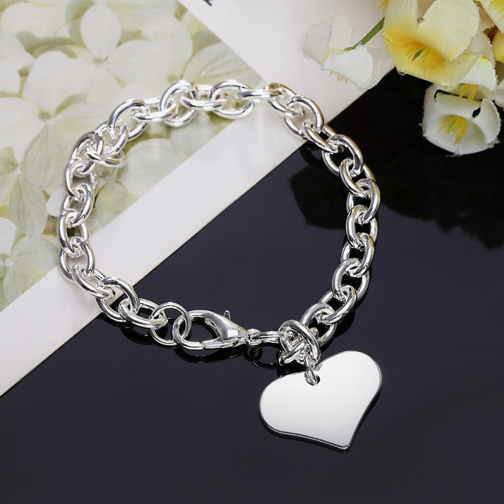Men's & Women's 925 Sterling Silver Bracelet Silver Charm Bracelet Jewelry Gift Multicoloured
