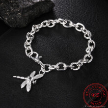 925 Sterling Silver Dragonfly Chain Bracelet For Women Jewelry Accessories Offers GaaBou
