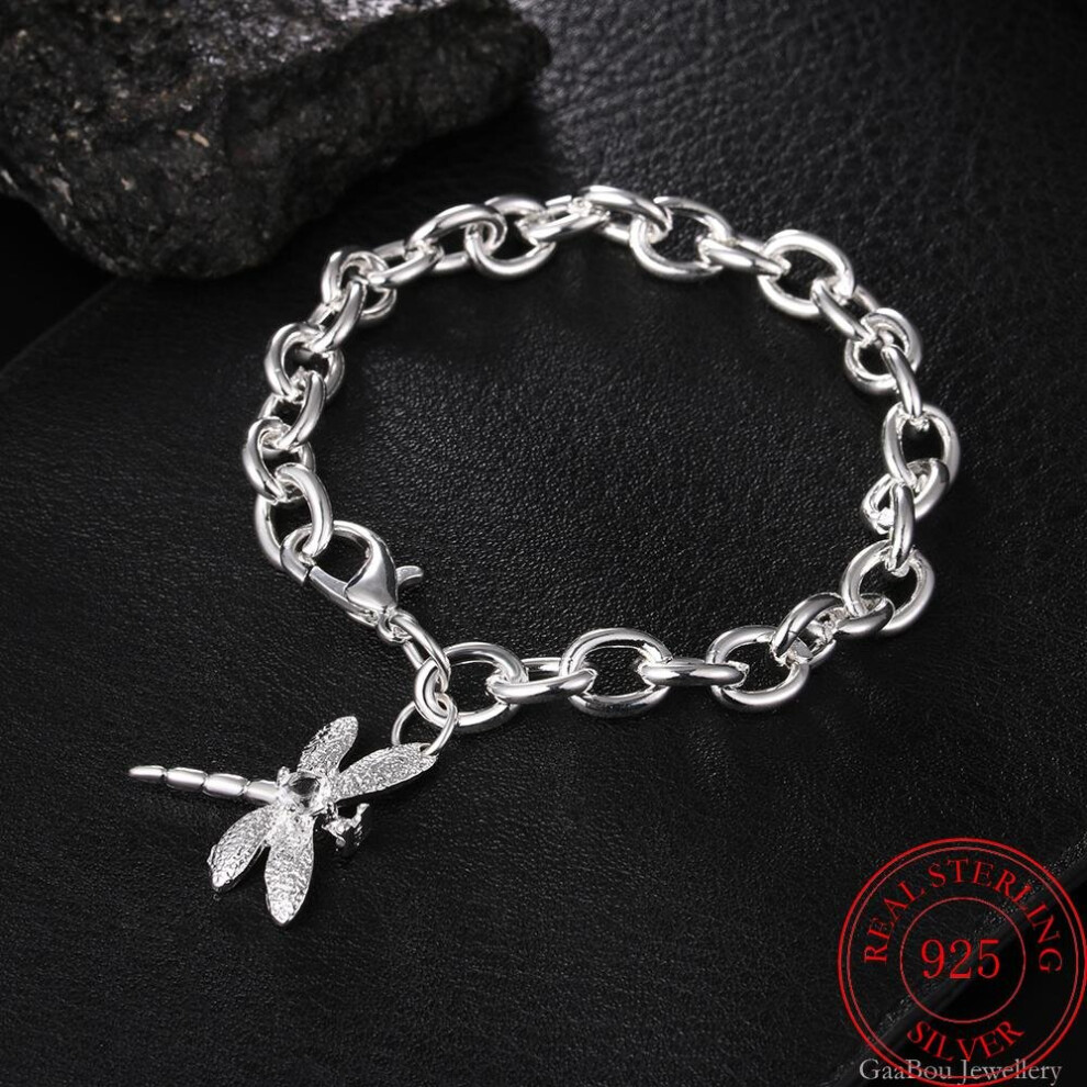 925 Sterling Silver Dragonfly Chain Bracelet For Women Jewelry Accessories Offers GaaBou