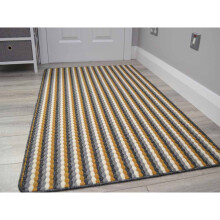(Gold Ochre, 50cm x 80cm) Machine Washable Kitchen Floor Rugs Non Slip Mats