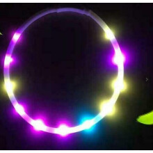 (Multicoloured) 8 Colours RGB LED Flash Pet Dog Collars Light Anti Lost USB Rechargeable Night Safety