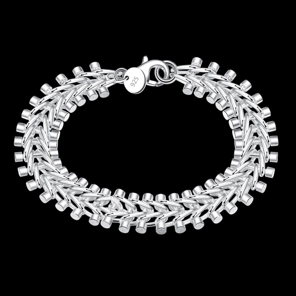 High 925 sterling Silver fine Fish bone Bracelets for Women men's charms  Wedding Party Jewelry on OnBuy