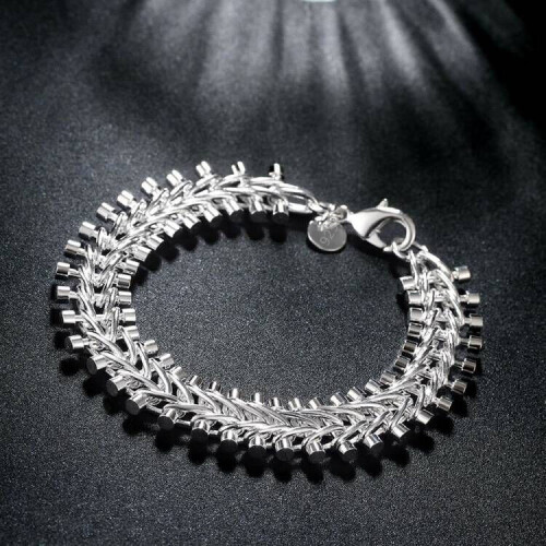 High 925 sterling Silver fine Fish bone Bracelets for Women men's charms  Wedding Party Jewelry on OnBuy
