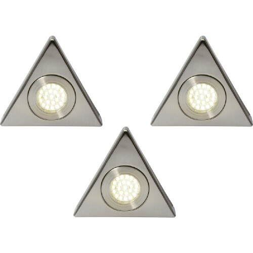 Litecraft Under Cabinet Triangular LED Satin Nickel - 3 Pack Clearance