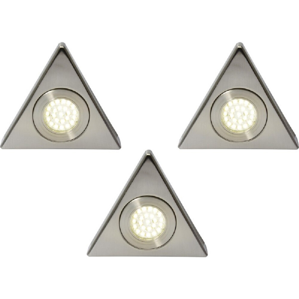 Litecraft Under Cabinet Triangular Led Satin Nickel - 3 Pack Clearance