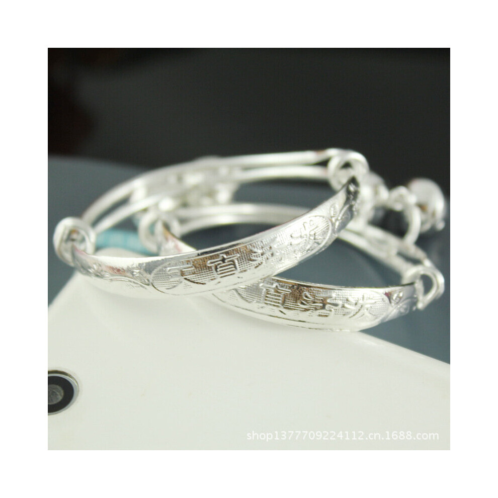 European Baby Kids Birth Gift Lively Bell 925 Sterling Silver Bangles Bracelets Be160 Silver,Multicoloured