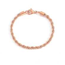 (rose gold color White-16.5cm 16cm-width 4mm Gold c) Stainless Steel Rope Chain Bracelet Women Bangle Minimalist 3mm 4mm Hand Accessories Hippie Jewelry Female