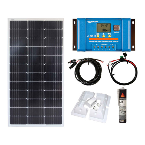 Lowenergie Victron 100w Solar Panel Kit battery charging PWM-USB Controller brackets