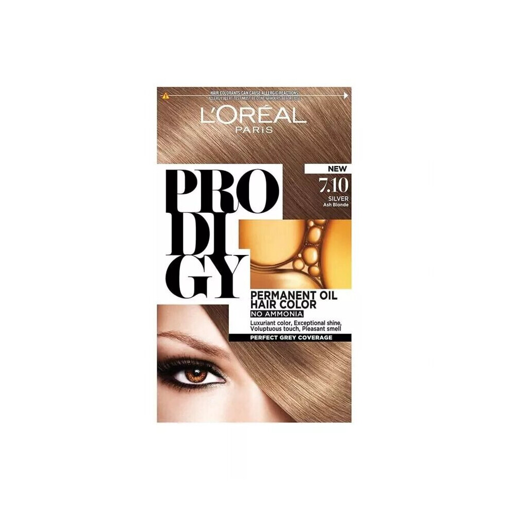 L'oreal Paris Prodigy Permanent Oil Hair Color 7.1 Silver Kit