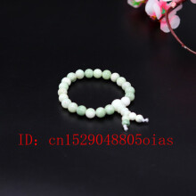 Jade Stone Jadeite Emerald Beads Bracelet Charm Jewellery Accessories Chinese Carved Amulet for Women Men