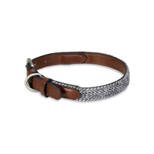 Dog Collar Leather Herringbone Steel Buckle Petface Large Size 38-50cm