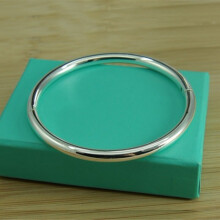 Female 925 Sterling Silver Bangle Solid Smooth Bracelet Bangle For Women Charm Jewelry Party Birthday