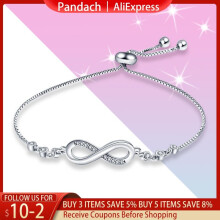 925 Sterling Silver Infinity Adjustable Bracelet For Women Hot 8 Word Bracelet For Gift CMB81