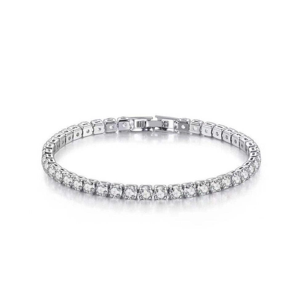 Solid 18K 14K Moissanite Tennis Bracelet for Women D VVS1 Round 925 Sterling Silver Bracelet for Engagement