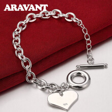Women Bracelets 925 Silver Toggle Clasp Heart Bracelet For Women Silver 925 Jewelry