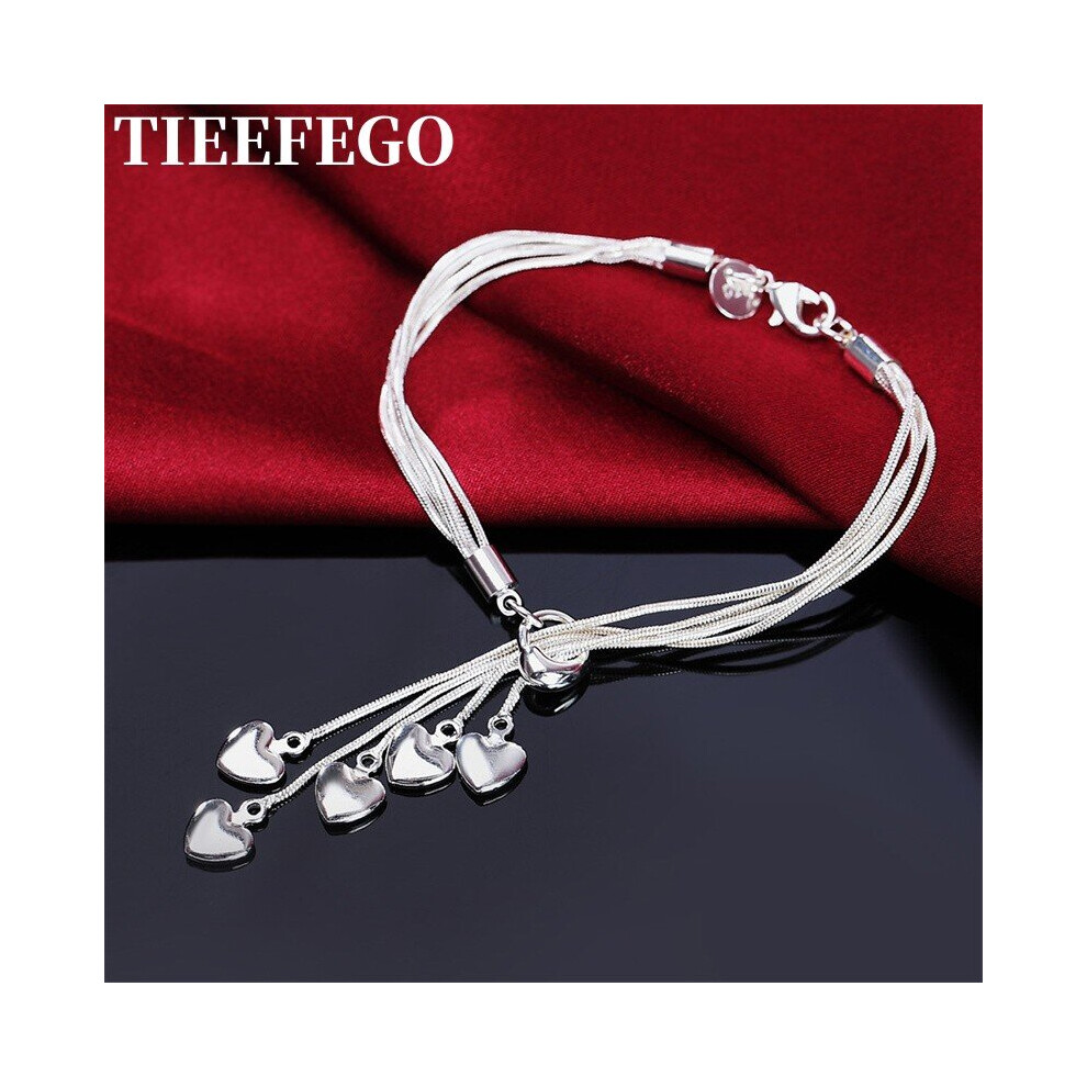 925 Silver Accessories Five Love Lady Bracelet Boutique Jewelry Wedding Party Gift-image-OPC-PBSBF56-NEW