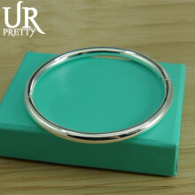 Female 925 Sterling Silver Bangle Solid Smooth Bangle For Women Charm Jewelry Party Birthday