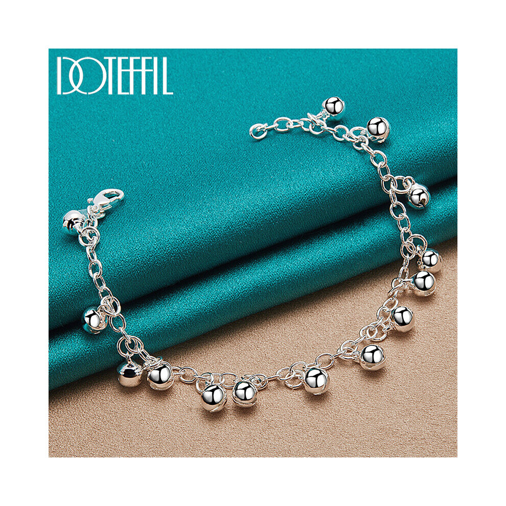 925 Sterling Silver Bells Bead Bracelet Chain For Women Charm Wedding Engagement Party Jewelry Multicoloured