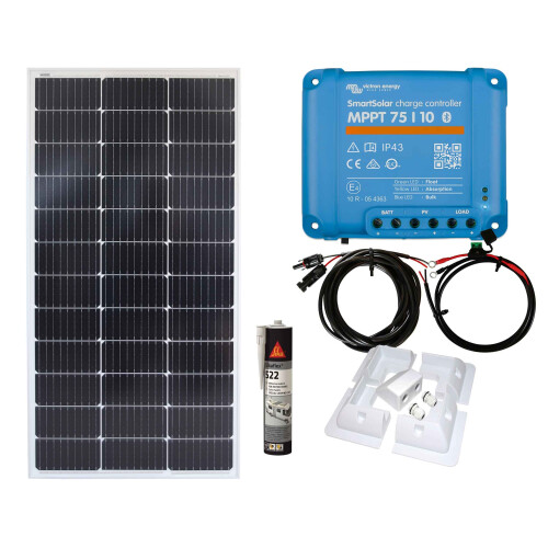 Lowenergie Victron 100w Mono Solar Panel Kit battery charging MPPT Controller brackets