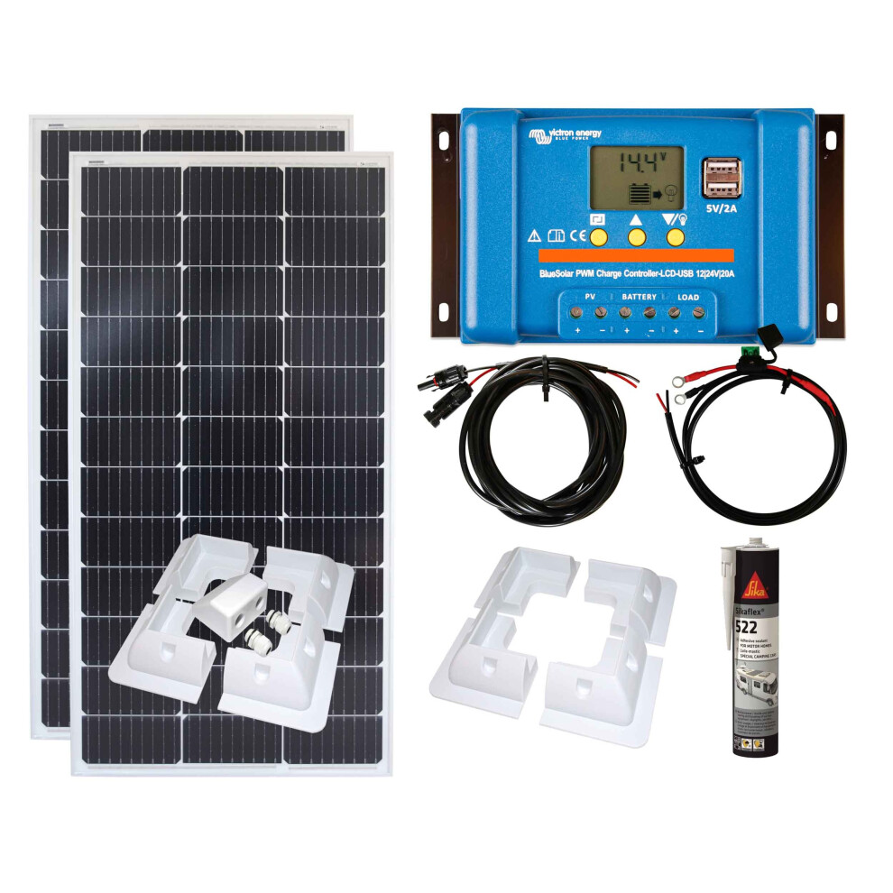 Victron 200w Solar Panel Kit battery charging PWM-USB Controller brackets